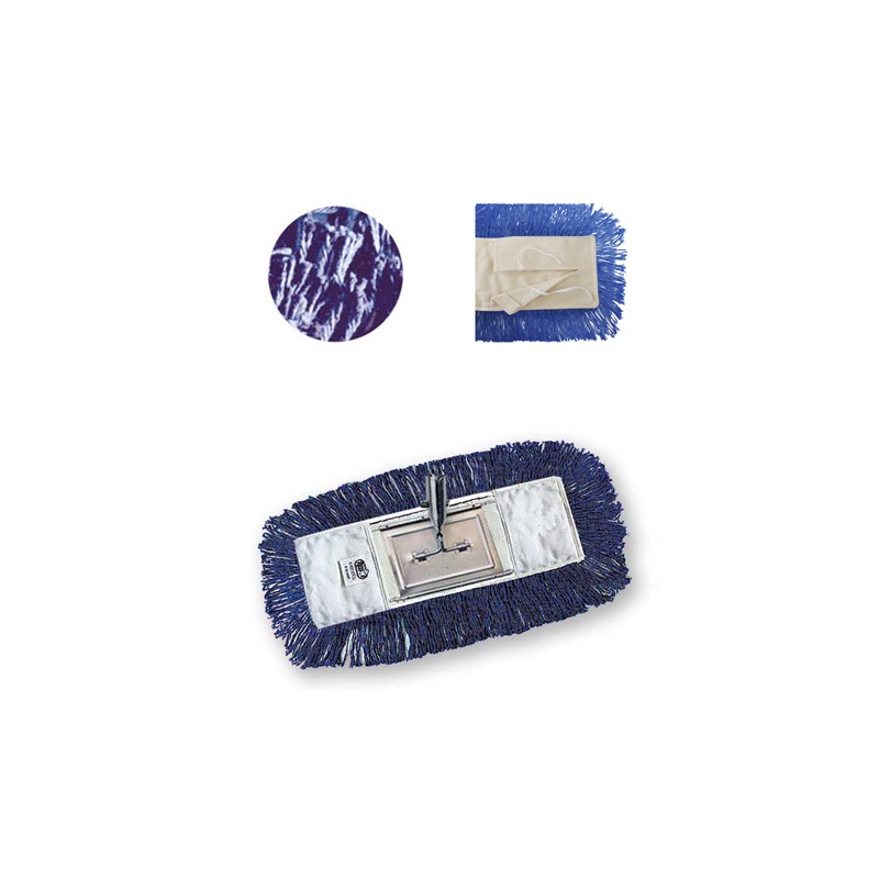 Balai À Franges Bleue Avec Support Métallique