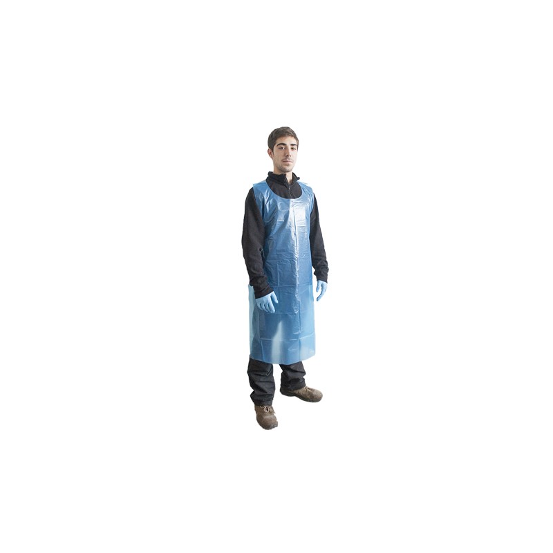 Tablier Jetable Extra Pe Bleu . 70X120 cm. Pack-100.