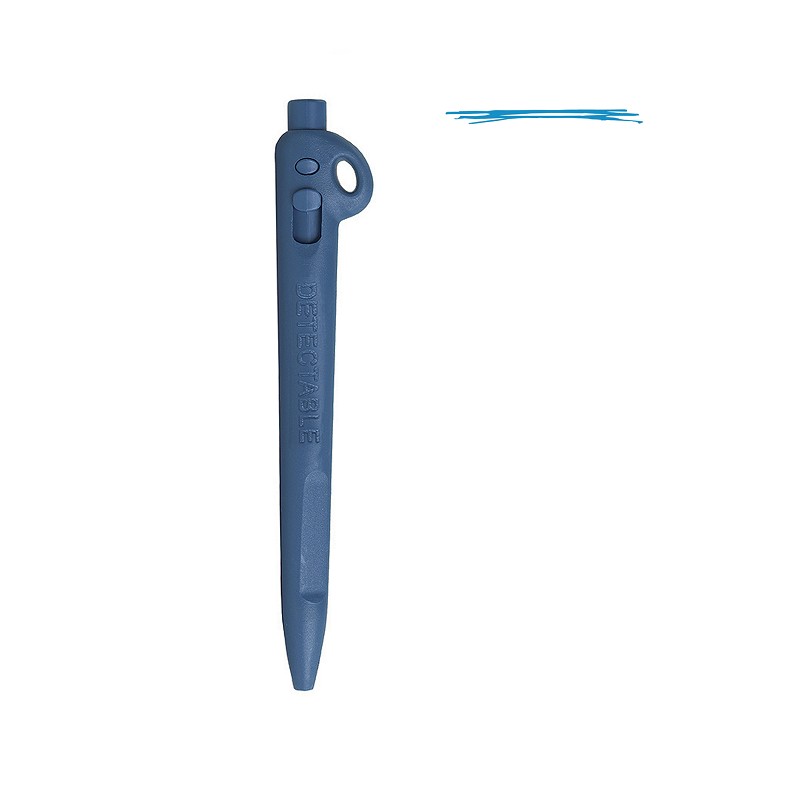 Bolígrafo Detectable Retráctil sin Clip Tinta Azul