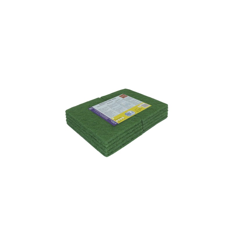 Estropajo Fibra Verde 15 x 10 cm. Pack-10