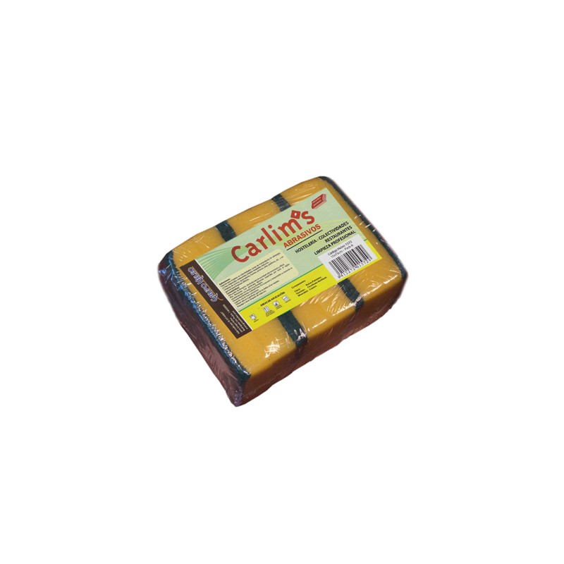 00367 Esponja + Fibra Verde 8 x 12 cm. Pack-6 Heleo