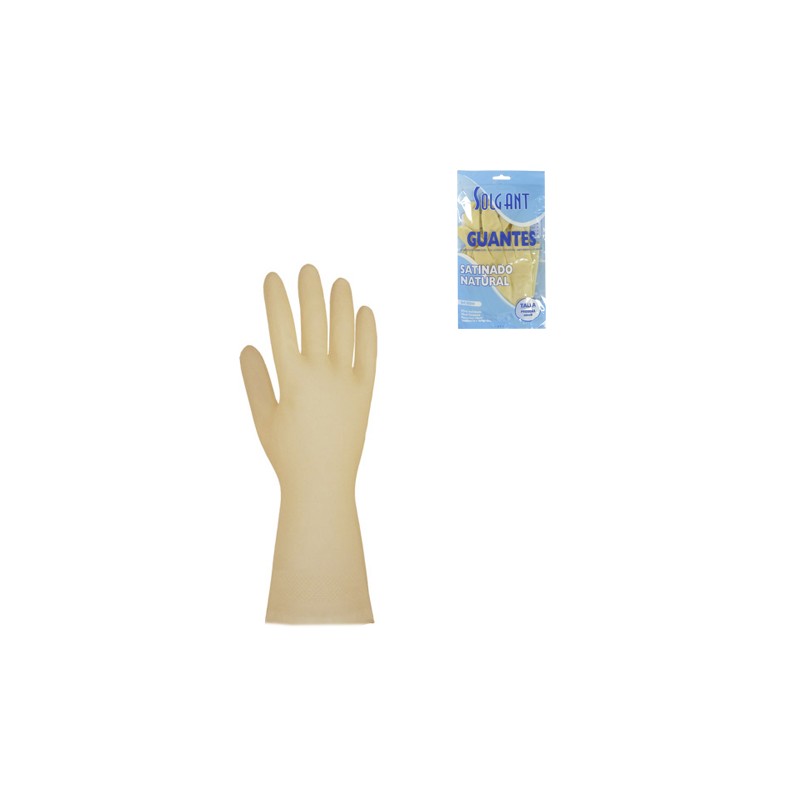 Gants Satinés Ménagers. (Caoutchouc). Naturel Gants Satinés Ménagers. (Caoutchouc). Naturel