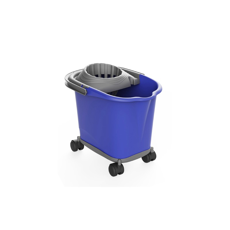Set Cubo Fregona Kent con Soporte Ruedas. 16 Litros