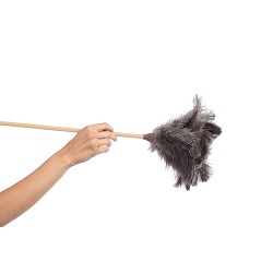 Ostrich Feather Duster With Long Wooden Handle.