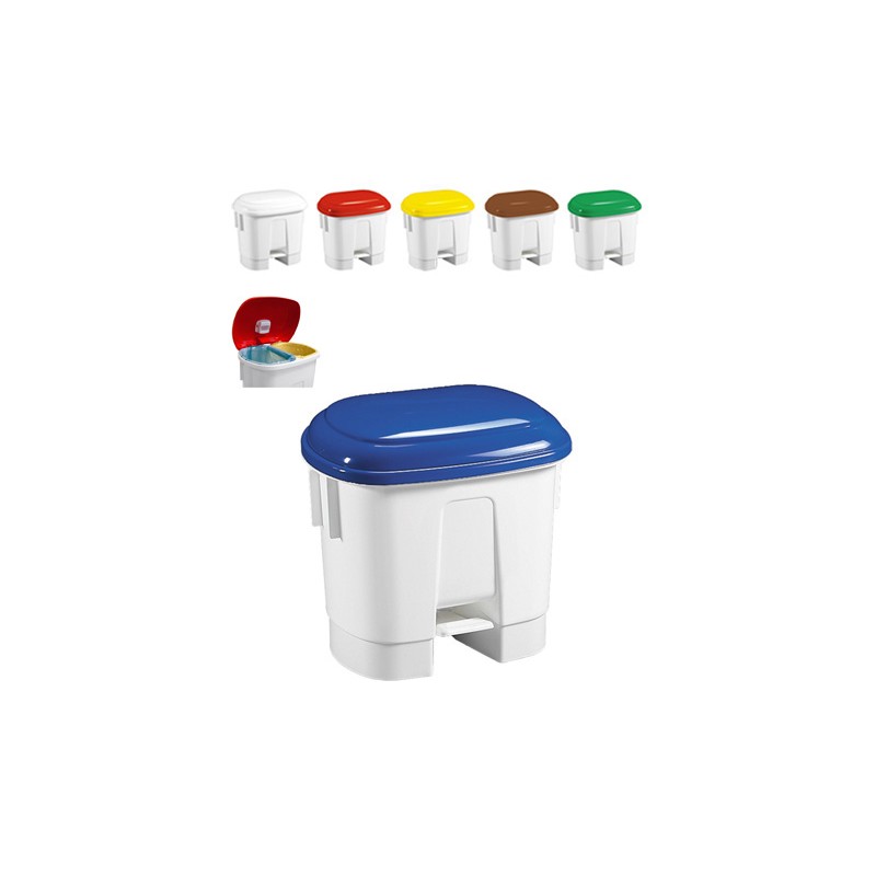 Contenedor Amico 30 Litros Tapa Pedal y Divisor 2 Espacios