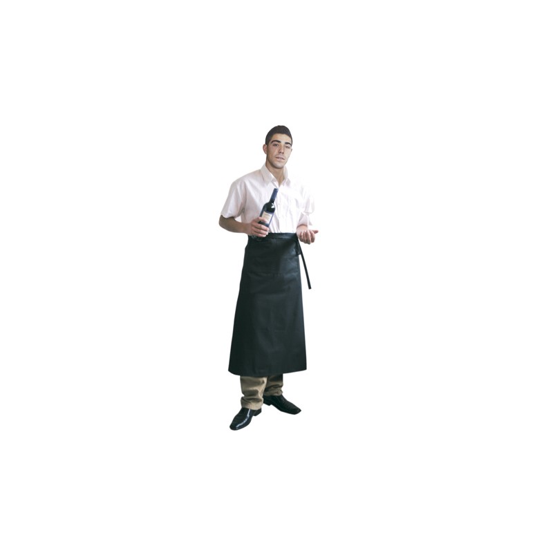Tablier Sans Bavette. Long Français. Noir Tablier Sans Bavette. Long Français. Noir