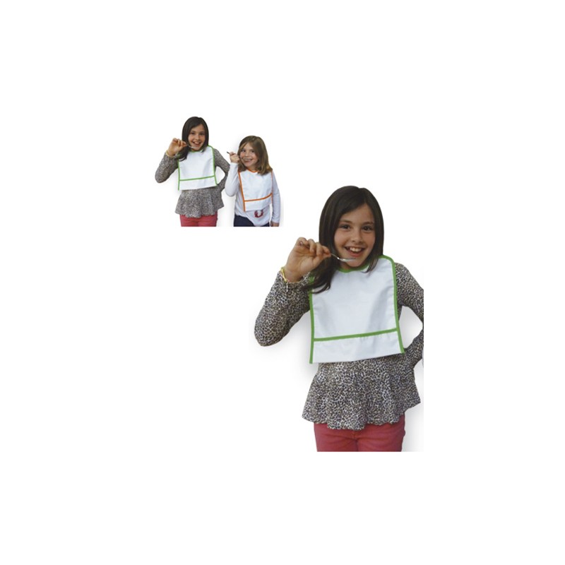 Children Bib Terry Plastic-Coated With Collection Pocket. Pack-6 Children Bib Terry Plastic-Coated With Collection Pocket. Pack-6
