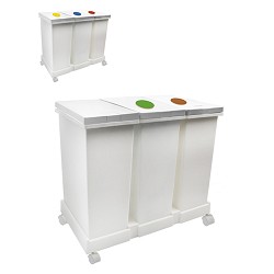 Trix Selective Dustibin 3 x 20L. With Wheels.