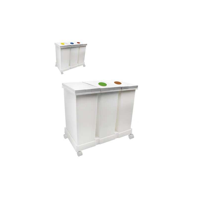 Set Cubo Papelera Trix Selectivo 3 x 20L. con Ruedas Set Cubo Papelera Trix Selectivo 3 x 20L. con Ruedas