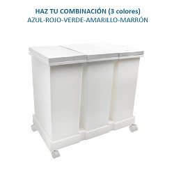 Set Cubo Papelera Trix Selectivo 3 x 20L. con Ruedas