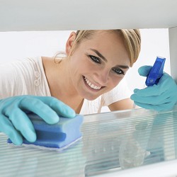 Abrasif Blanc Anti-Rayures + Éponge Ergonomique Bleu . 7 x 9 cm. Pack-6