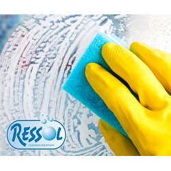 Non-Scratch White Fibre + Blue Sponge Scourer  8 x 12 cm. Pack-6