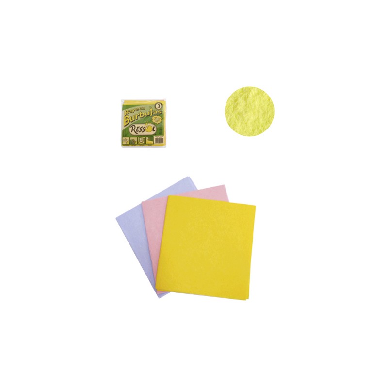 Bayeta Burbujas. 40 x 36 cm. Pack-3 Colores