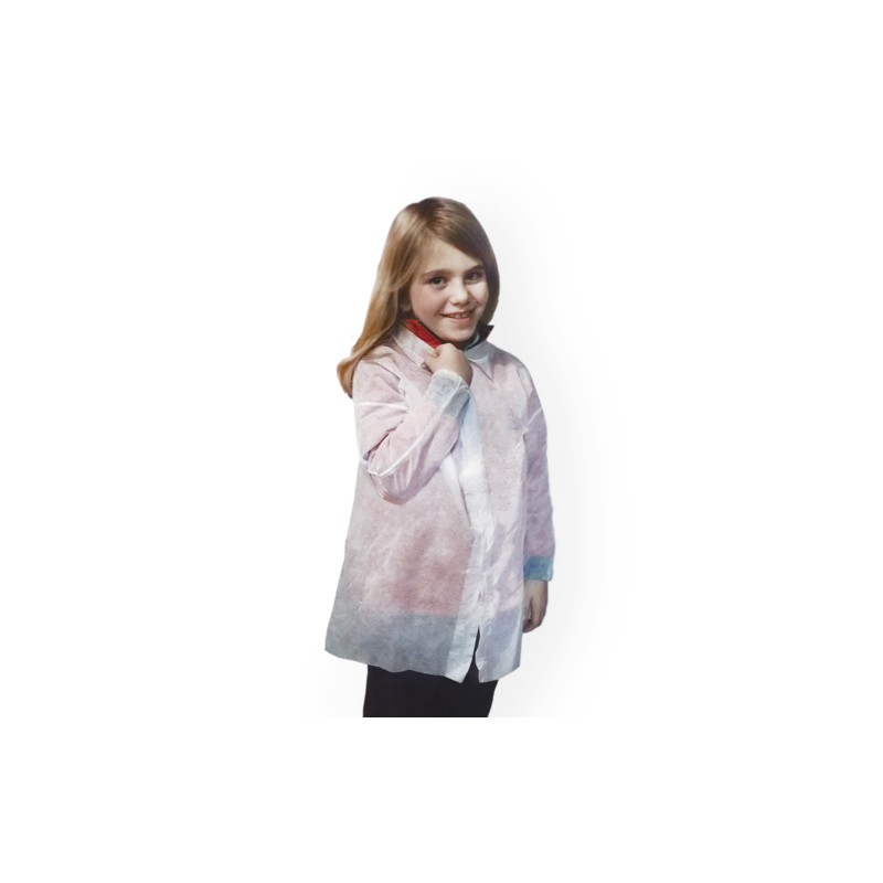 Pp Visitor Coat For Children. Non-Woven. Without Pocket. White. Pp Visitor Coat For Children. Non-Woven. Without Pocket. White.