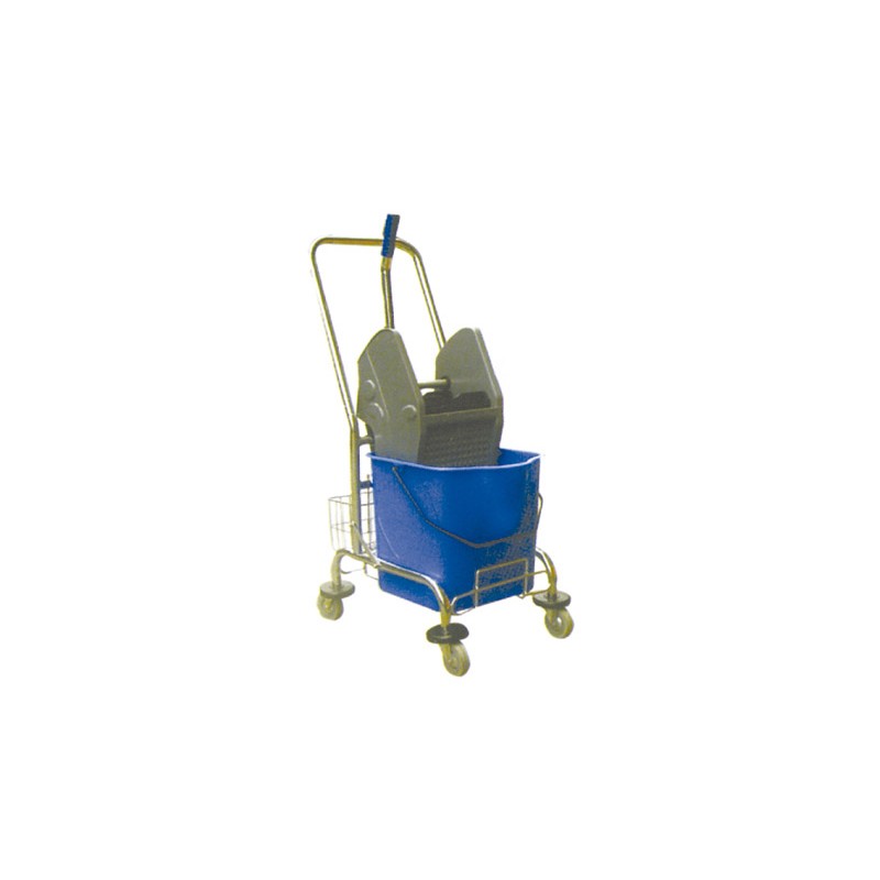 Stainless Trolley + Bucket 25 Litr. + Stilo Wringer + Push-Handle