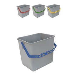 Seau Carré 6 Litres Gris Anse En Plastique Couleur