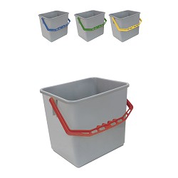 Square Bucket 6 Litres Grey Plastic Color Handle