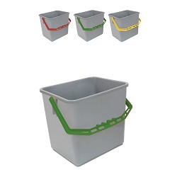 Square Bucket 6 Litres Grey Plastic Color Handle